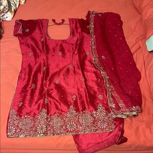 Gorgeous hot pink 3 piece punjabi suit NEVER WORN